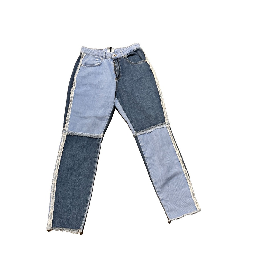 Ragged Priest Y2K Jeans Womens 30 Blue light blue Patchwork High Waist